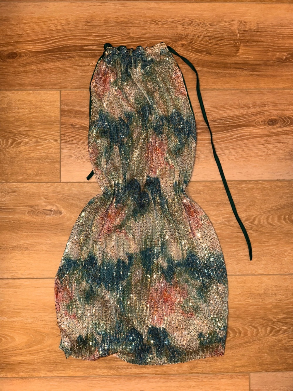 Shimmery Multicolor Strapless Mini Dress